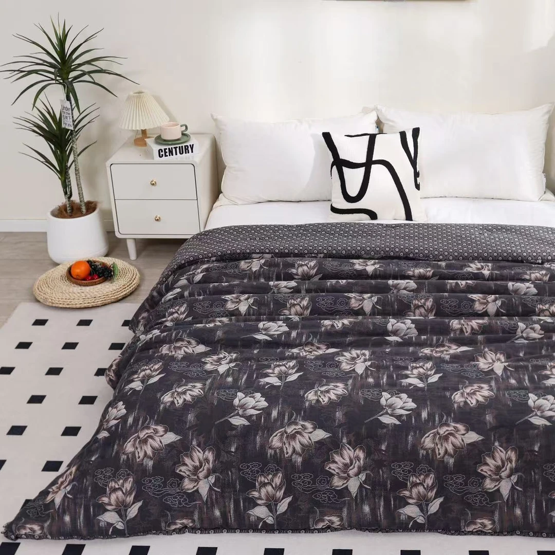 【莫奈花开 被子】2x2.3米 精梳棉双层纱双人纱布冬被