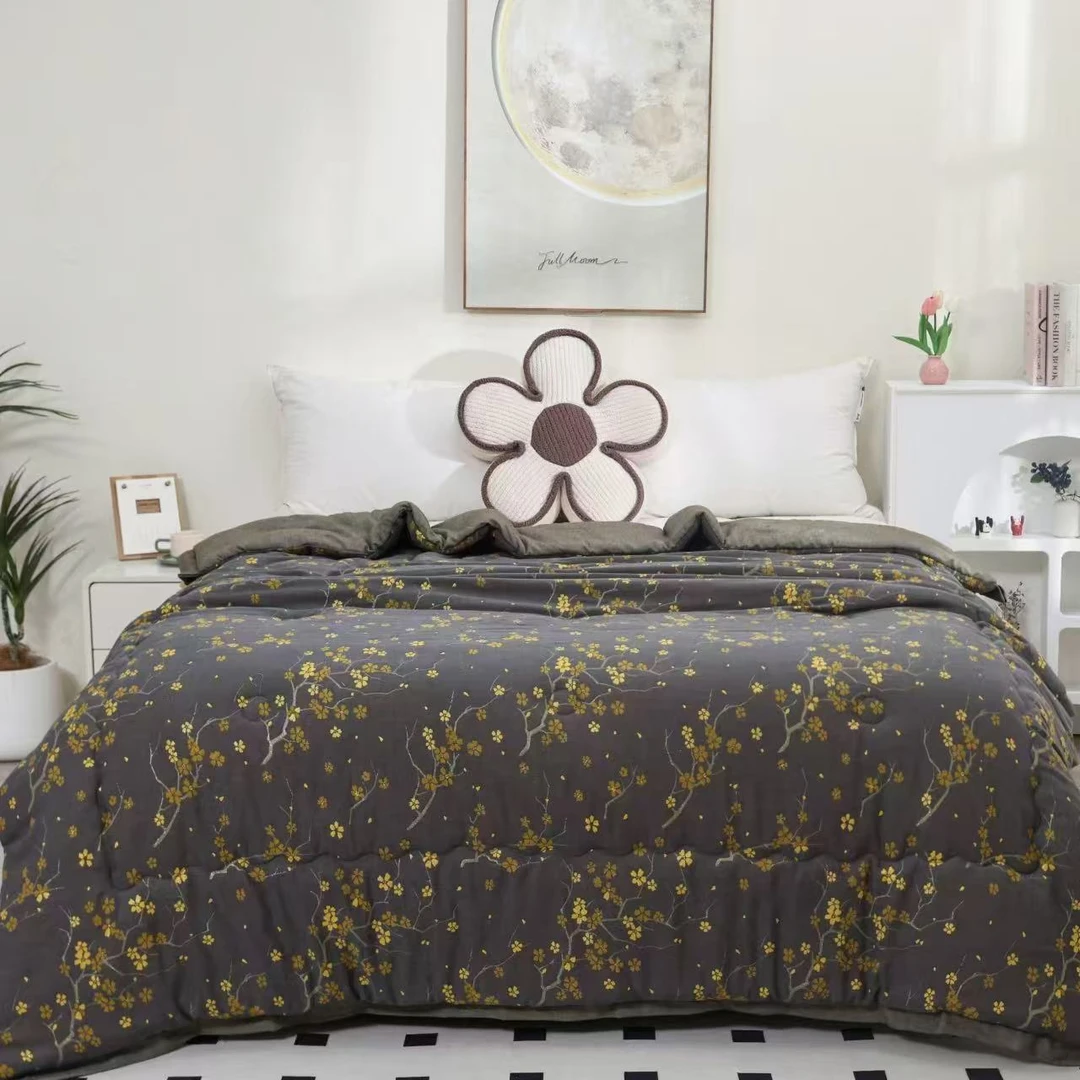 【梅花颂 被子】2x2.3米 精梳棉双层纱布高端双人加厚秋冬被