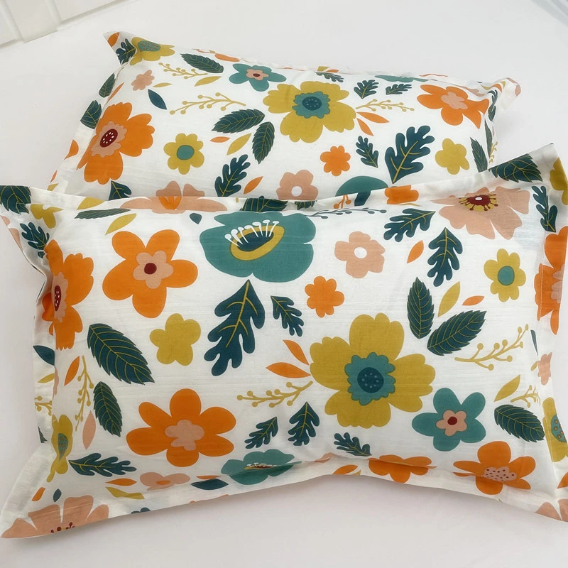 【春风花园 枕套】48x74厘米 纯棉粗布成人枕套一对