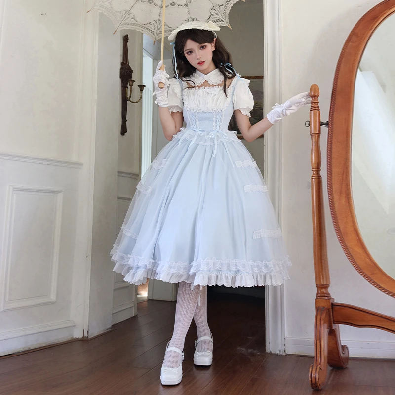 【告白诗】withpuji原创设计cla优雅假领可拆短袖方领op夏lolita