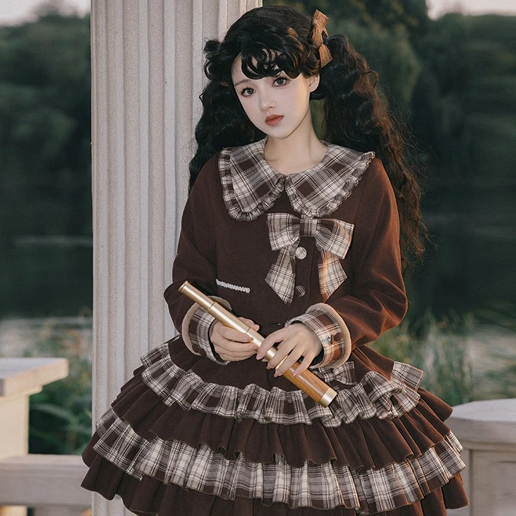 【焦糖玛奇朵】withpuji原创设计学院风四段SK秋冬领洛丽塔公主裙