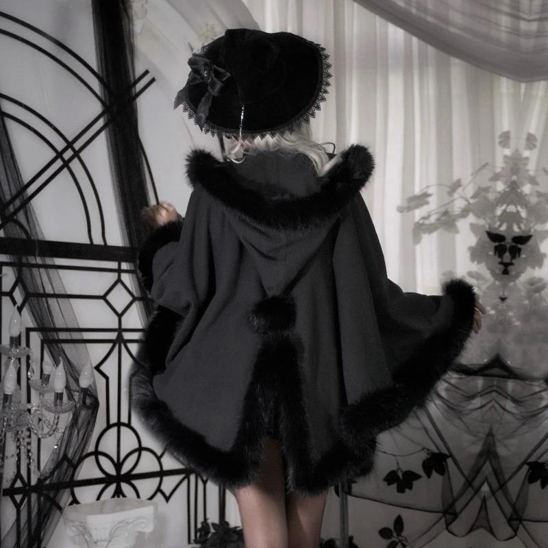 【姽婳斗篷】withpuji原创设计哥特万圣节加绒加厚外套秋冬保暖lo