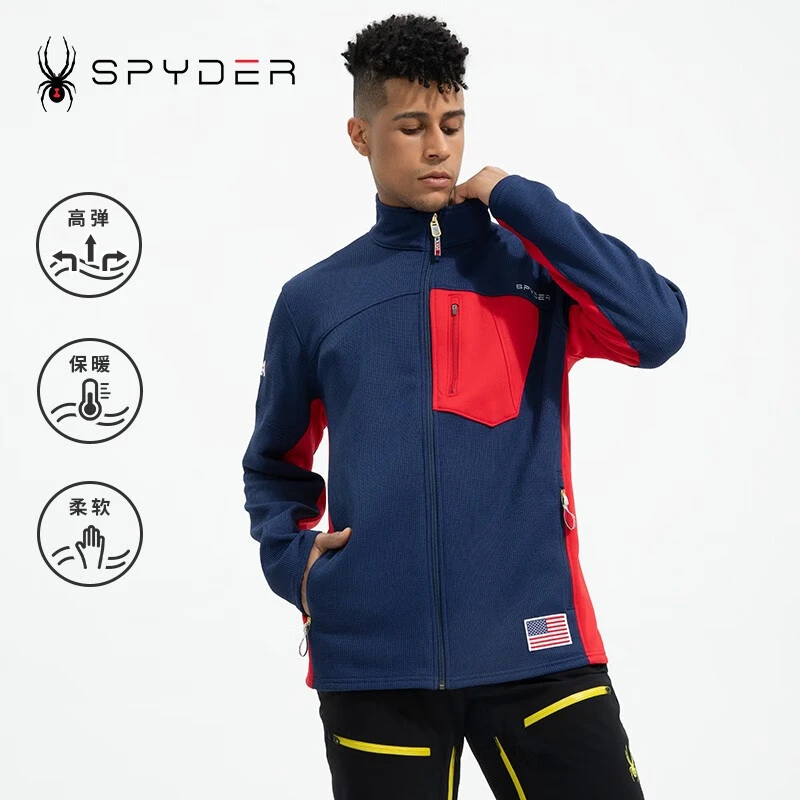 SPYDER 蜘蛛雪服雪季新品男子SKI撞色时尚摇粒绒夹克外套21UF105M