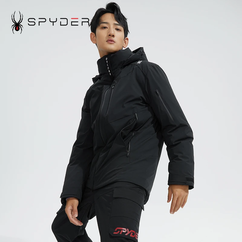 SPYDER蜘蛛雪服冬季男子SKI LIFE亲肤保暖防风厚款羽绒服22CF227M