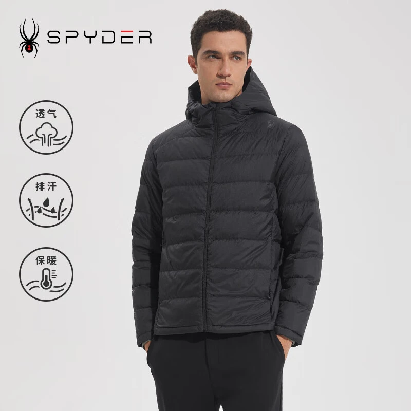 SPYDER新品男子TRAINING秋冬羽绒服户外保暖连帽防风外套23MR205M
