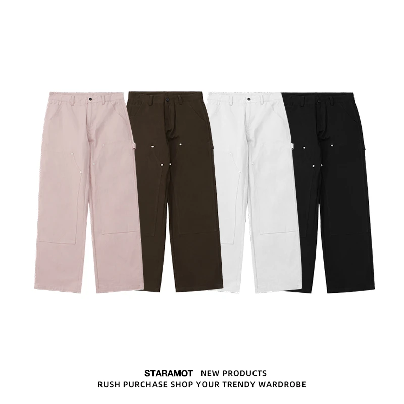 「Staramot」男女同款高密斜纹工装伐木裤美式cleanfit宽松休闲裤潮