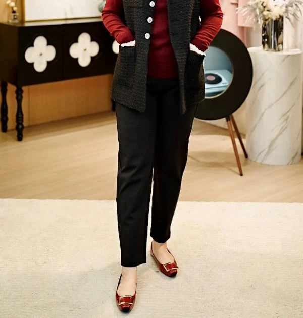 【深圳霞姐】秋冬新品上新大码女装松紧腰加厚西装商务裤