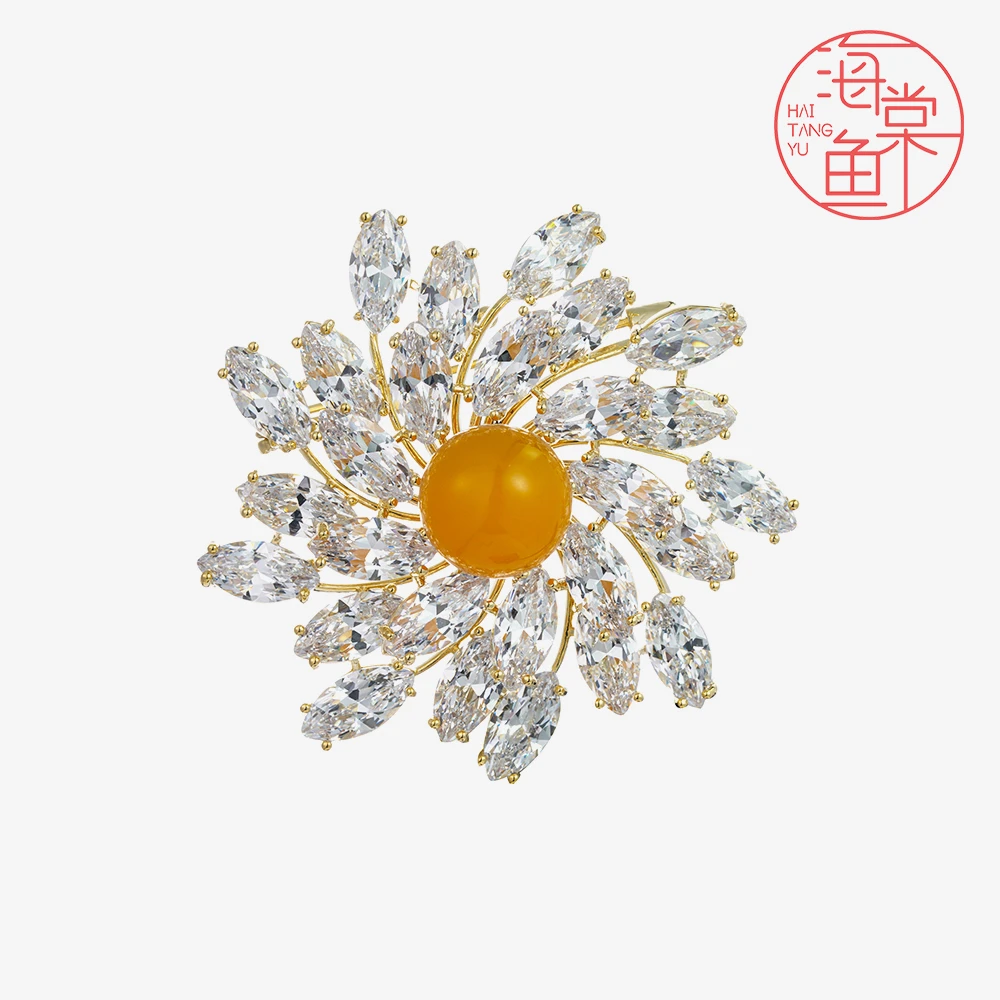 HY2219白锆星辰之蜜胸针