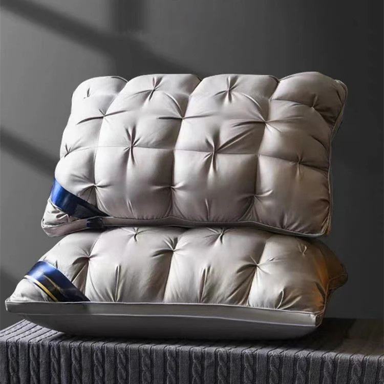 五星级酒店扭花枕头高弹不塌陷羽丝绒护颈枕芯家用成人软枕立体