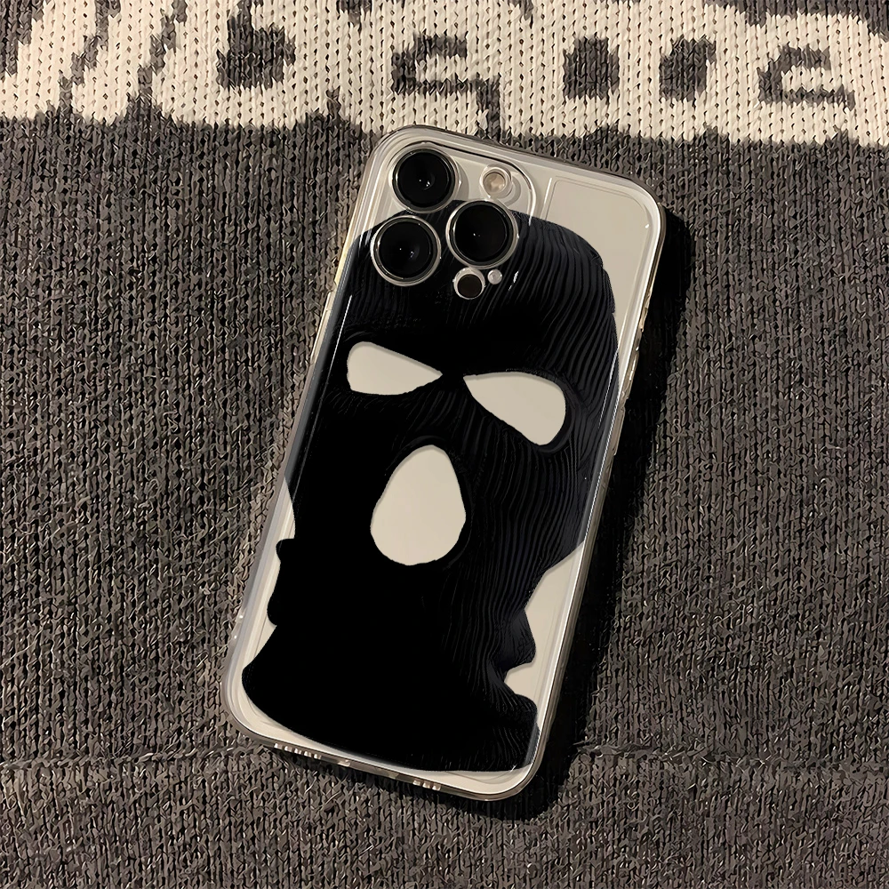 黑面罩苹果小米oppo三星vivo华为一加透明壳iPhone15手机壳