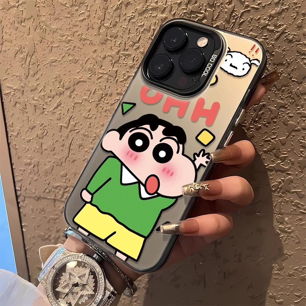 卡通小新苹果15手机壳14promax磨砂13硬15pro/12/11个性
