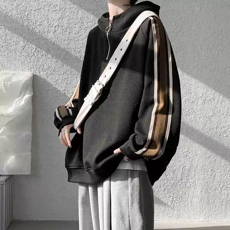 秋冬季男士情侣卫衣休闲长袖百搭潮流套装高级感痞帅连帽宽松外套