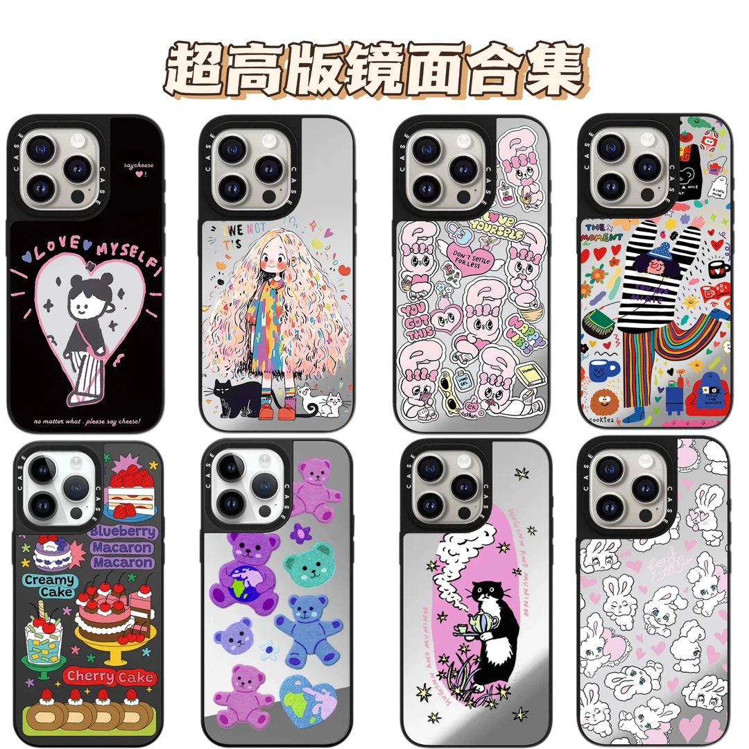 【超高版本镜面集合】iPhone15硬壳14pro卡通适用于苹果13pro手机壳