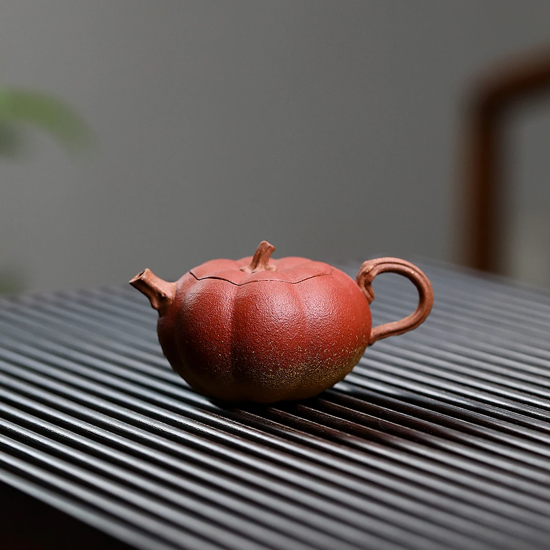 【合一原创】宜兴原矿紫砂壶纯手工降坡粉段泥黄底南瓜 75毫升