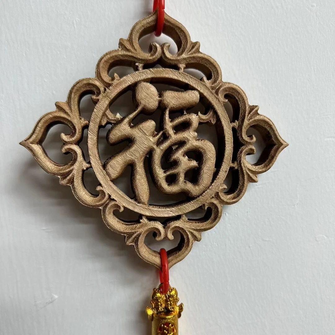 东阳木雕福字香樟木挂件中式雕刻挂件木雕