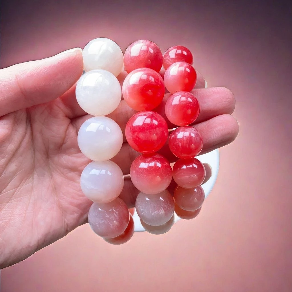 非金属亚克力手链 【爱在七夕】血沉宝阳光下变色手串男女情侣款链