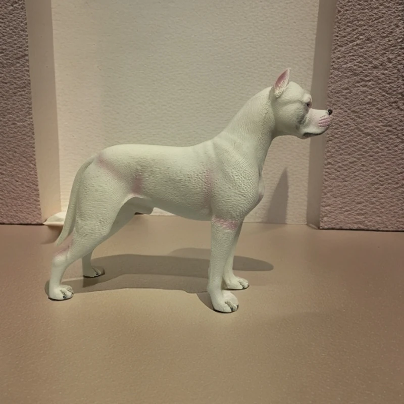 仿真杜高犬模型玩具实心塑胶摆件儿童礼物打斗痕迹微红