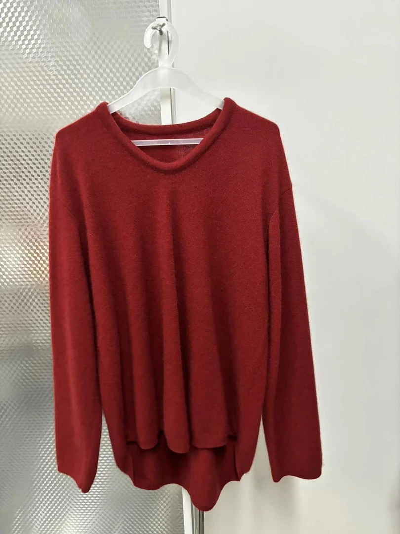 MM【故里】 长袖百搭时尚女士套头气质纯色毛衣0344