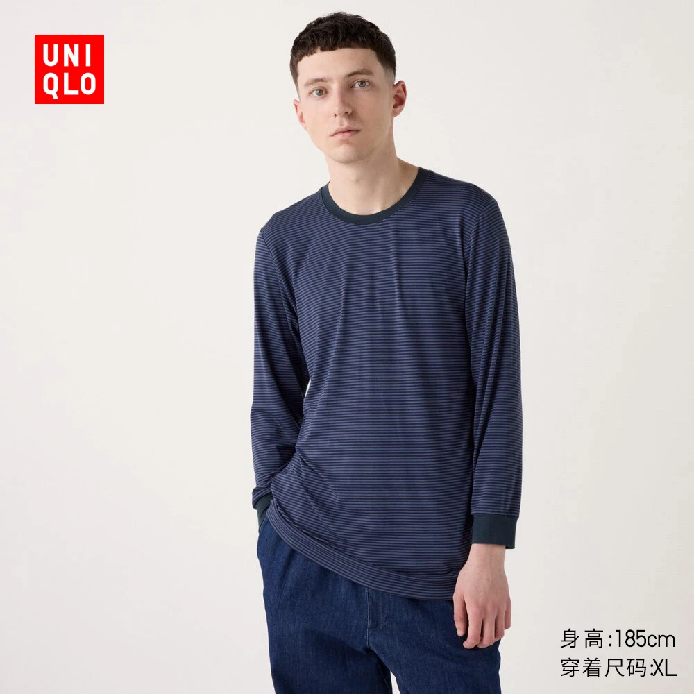 优衣库男装HEATTECH圆领T恤/9分袖保暖衣秋衣内衣471359