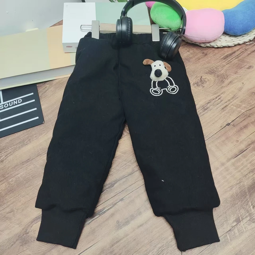 儿童冬季加厚保暖黑色休闲裤756
