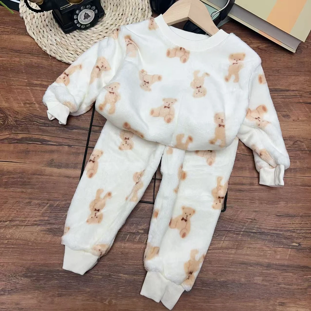 612家居服套装婴儿家居服睡衣加绒法兰绒