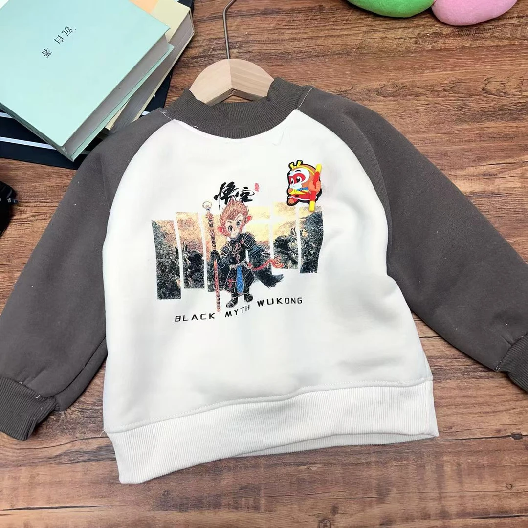 儿童秋冬加绒圆领男童韩版长袖卡通休闲卫衣783