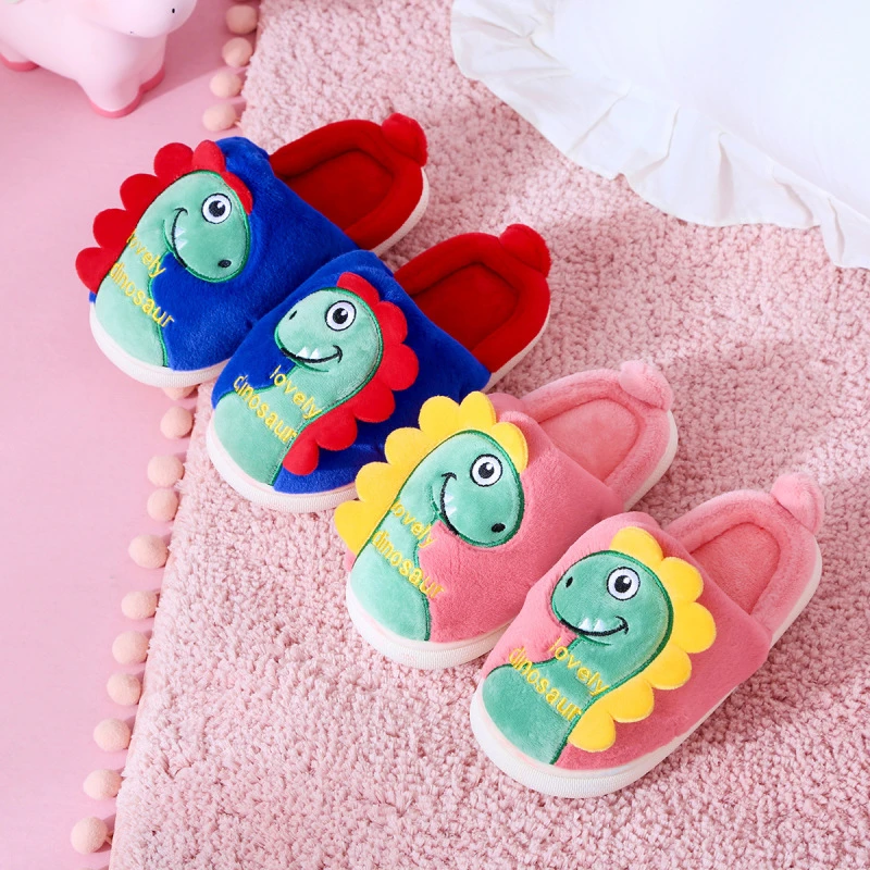 【断码捡漏】酷趣恐龙棉拖鞋秋冬室内儿童保暖家居鞋男童卡通3648