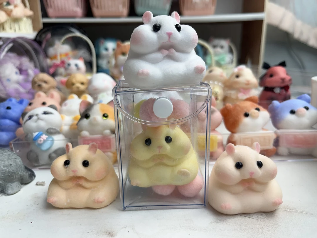 【自选】迷你小仓鼠 小兔 小狗 手工自制可爱萌宠捏捏乐【默认微瑕】