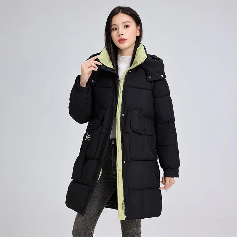 【帽子可拆】中长款棉服女2024新款宽松时尚棉衣加厚棉袄外套