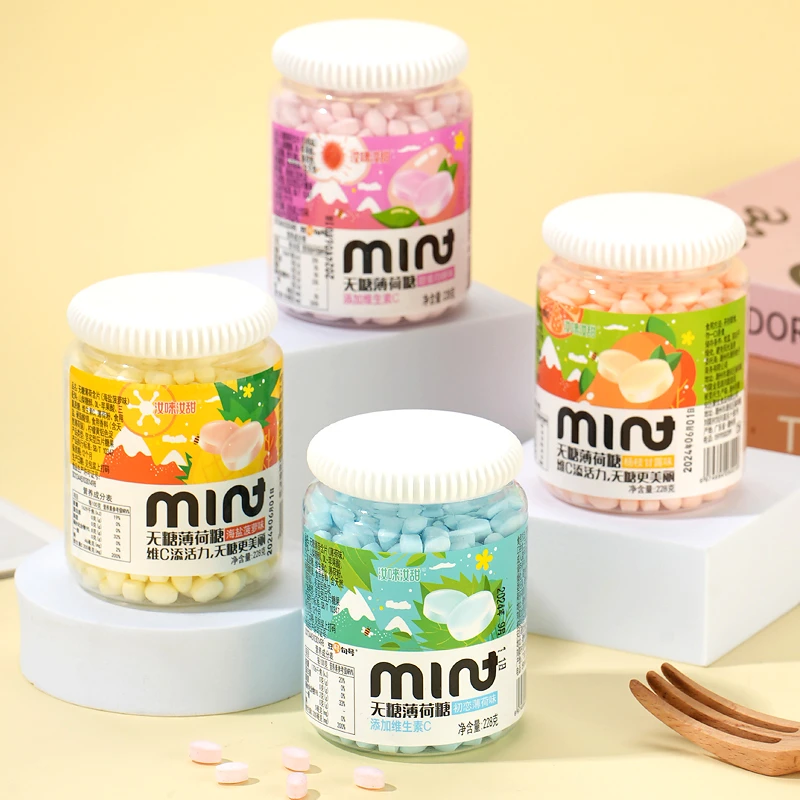 无糖糖果薄荷润喉糖清新口气味道含片清新爽糖果学生瓶装常备便携