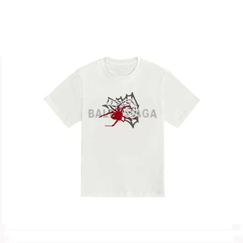 【玥】2025春夏新款渐变牙刷绣蜘蛛短袖T恤D2007