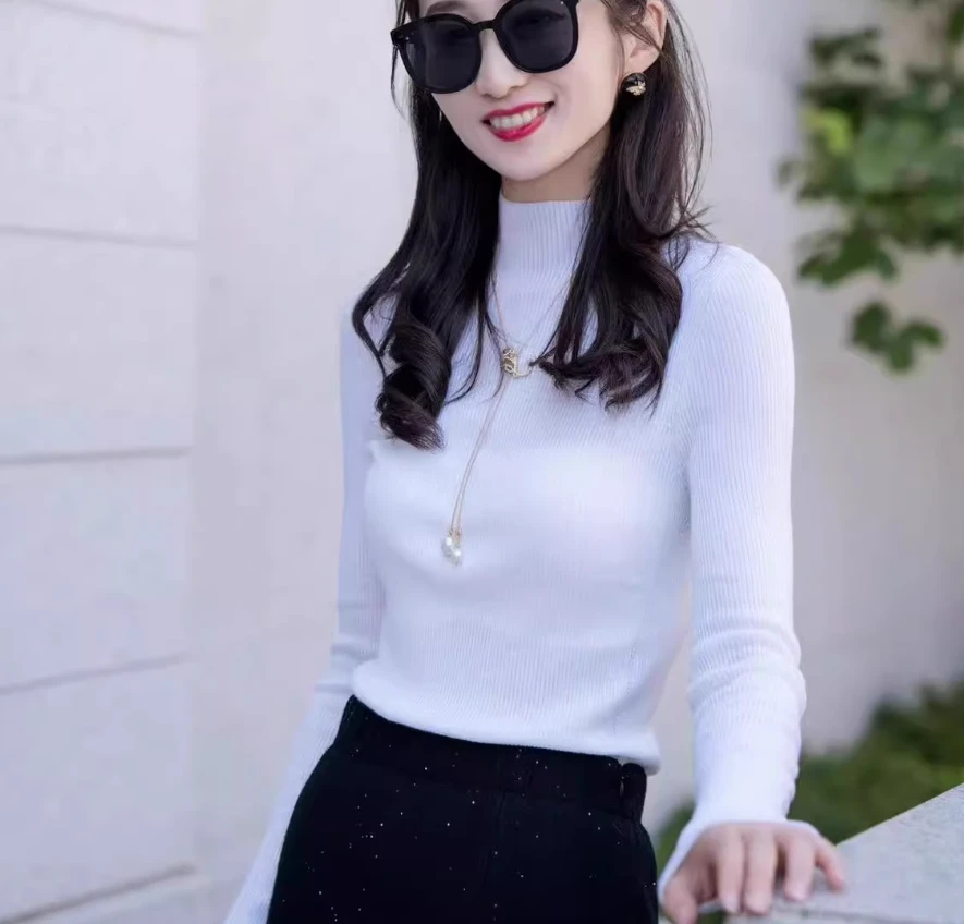 AMASS/阿玛施长袖针织衫简约修身显瘦气质时尚百搭女 5399776