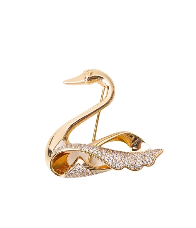 铜合金胸针 24K年【新品上新】高级质感金属天鹅胸针5900504