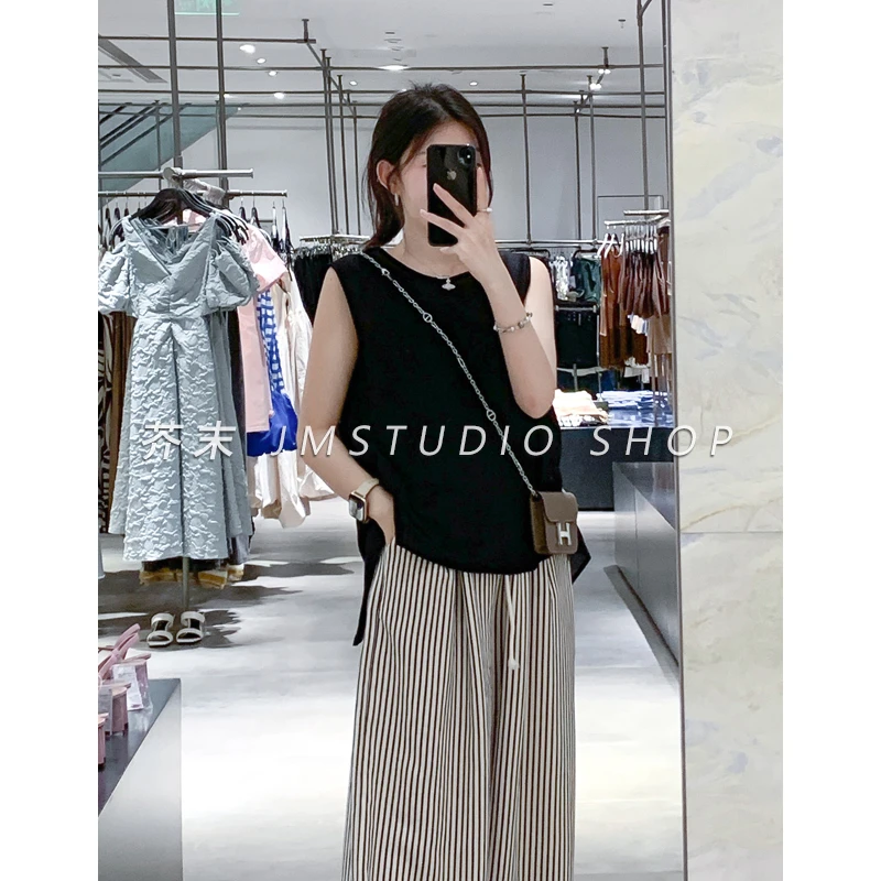 【浮浮款-只出不进】亚麻无袖净版T恤女