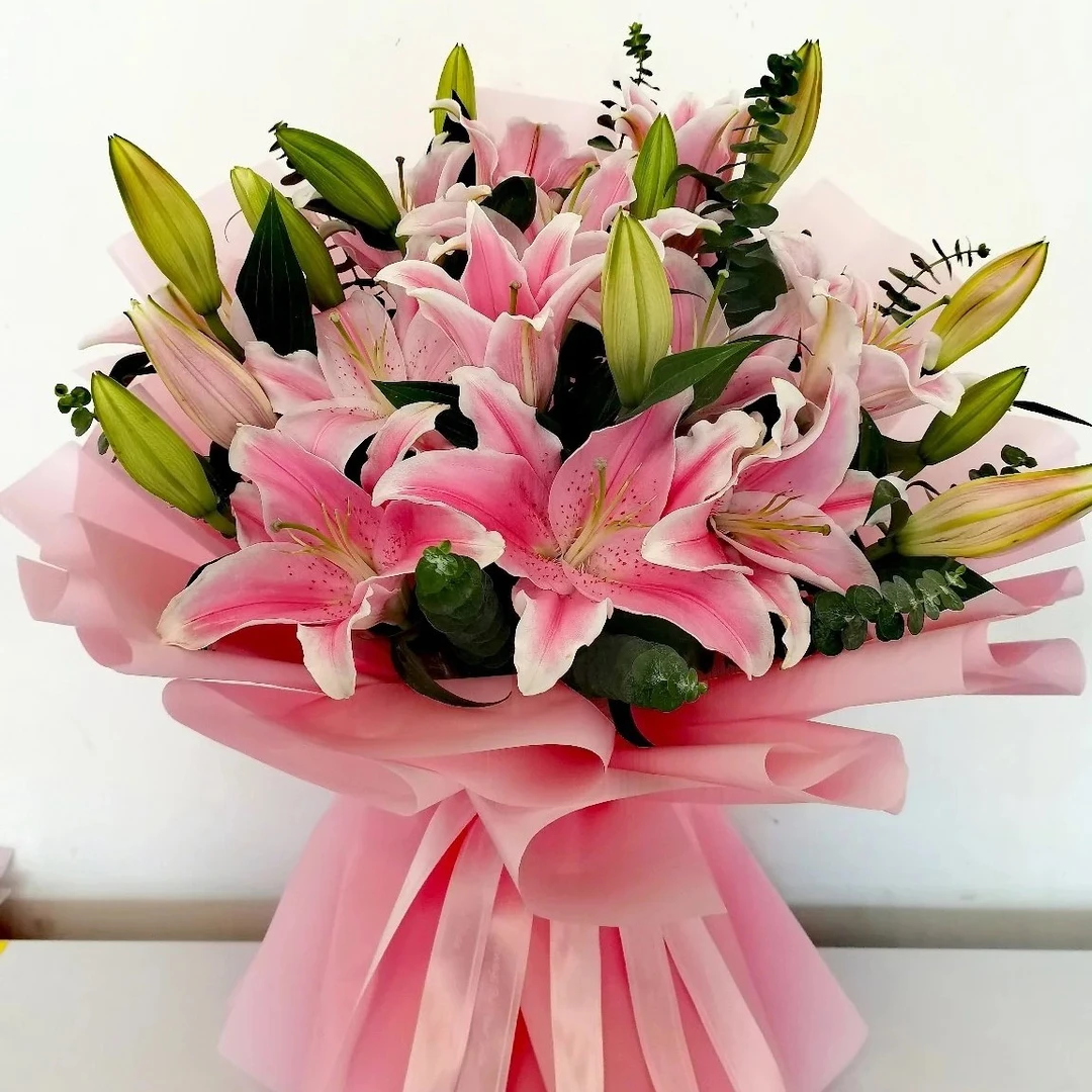 【一帆风顺】33朵香水百合鲜花花束同城花店配送朋友长辈同事看病人