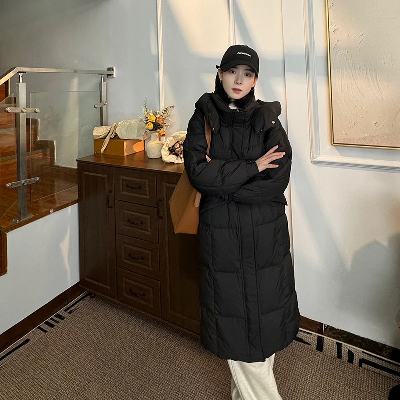 新国标90白鸭绒小个子定制中长款羽绒服女2024新款冬季加厚保暖