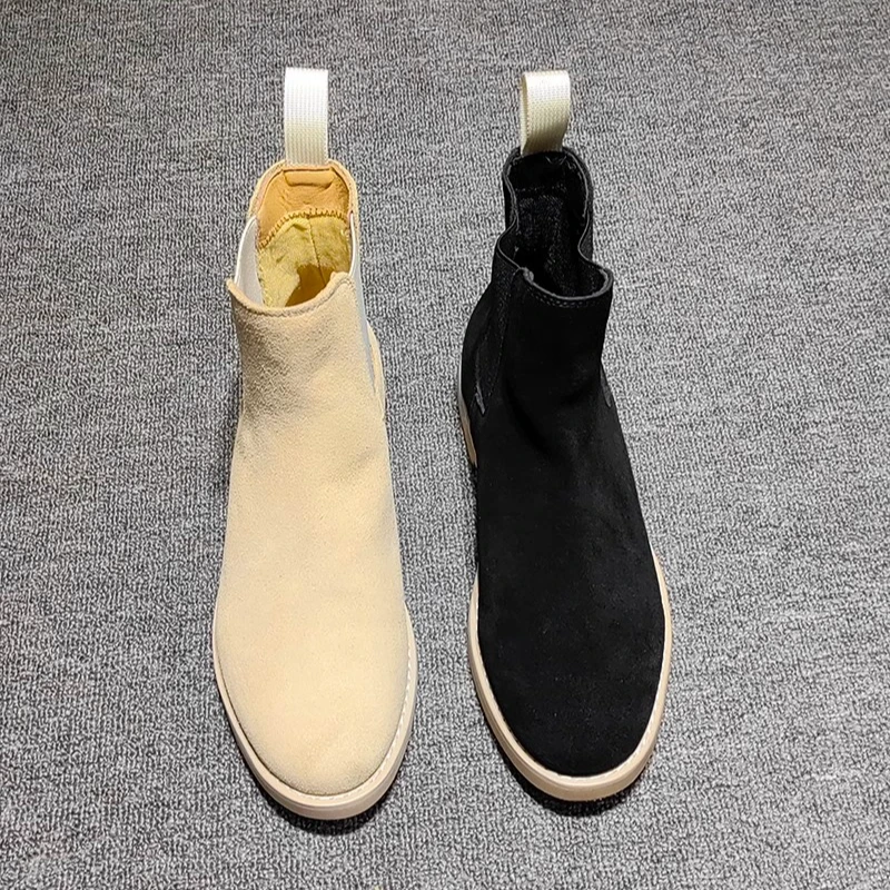 切尔西靴尖头短靴男士马丁靴增高秋冬复古风高帮休闲时尚男鞋子