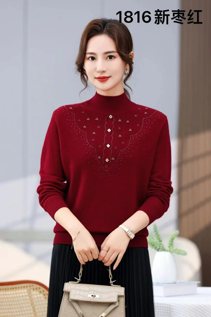 【1816]梅心慧质/秋冬羊毛时尚百搭叠穿长羊毛衫