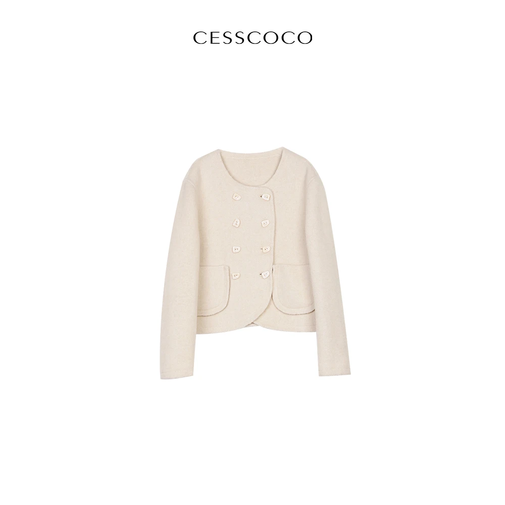 【2024春款】短款双面呢大衣 S23880102