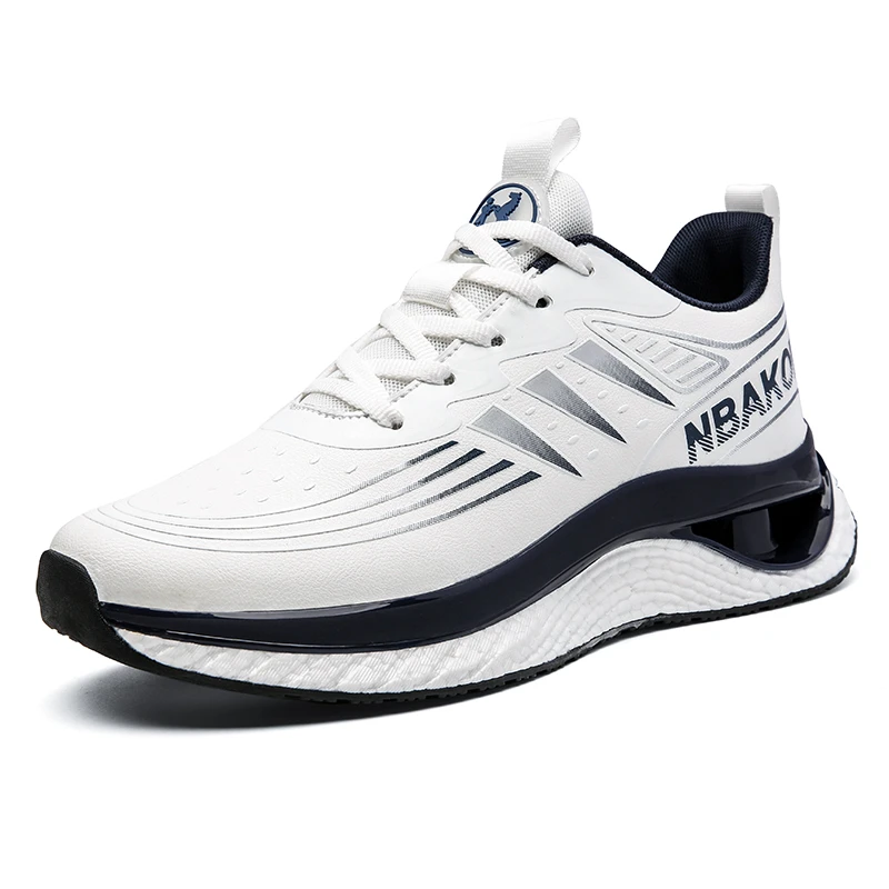 保罗正品运动鞋皮面防水休闲时尚运动跑步专业鞋潮鞋1012男士鞋子