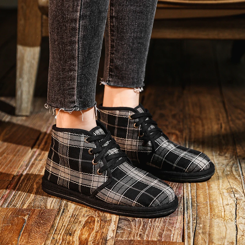 2024新款保暖抗寒透气舒适养脚老布底加胶底休闲手工女鞋百搭