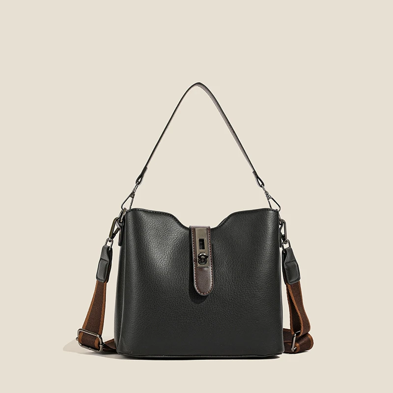 百搭女款爆款2024新款单肩女包斜挎时尚潮流经典女士水桶包包6772