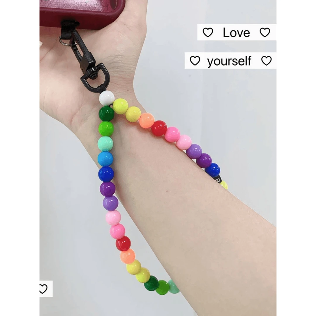 彩虹色手机链 彩色 加长款斜跨链 防丢手机绳 简约时尚创意ins