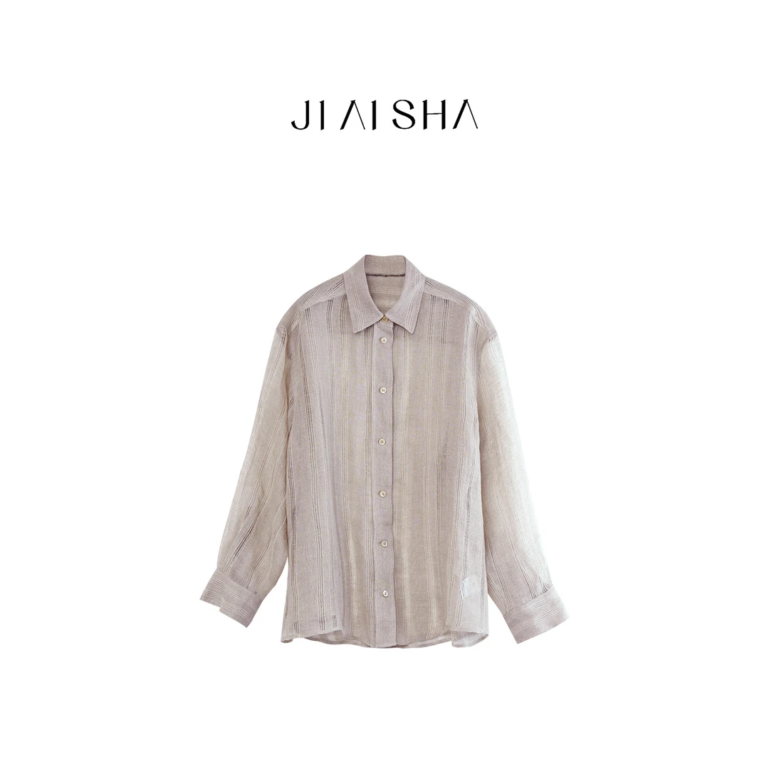 JAS 俊俊【暮色沙滩】春夏轻奢设计感休闲时尚小众气质长袖衬衣008