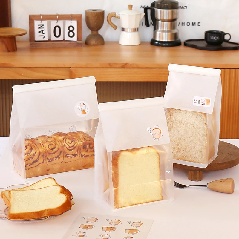 透明吐司包装袋切片方包450g克土司手提自封拉链自立烘焙面包袋子