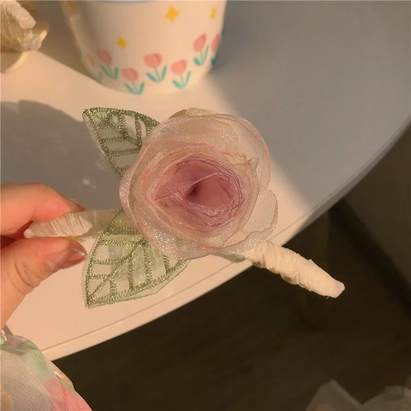 【生如夏花】2024玫瑰花清新田园风抓夹超仙手工花朵抓夹