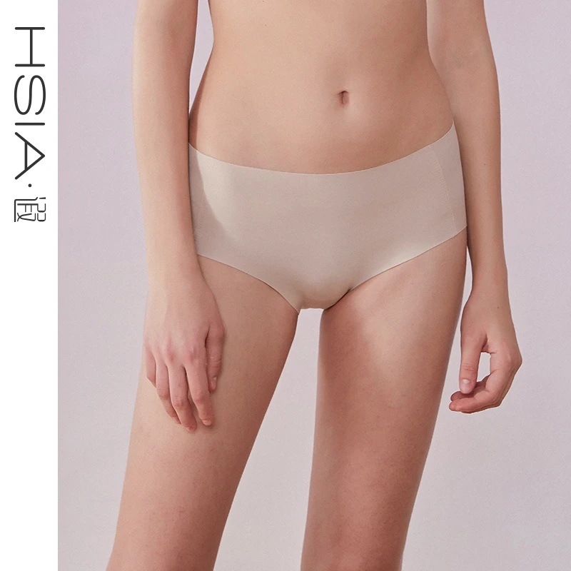 HSIA遐无痕中腰平角裤随心裁舒适透气棉底裆高弹无压裸感内裤女