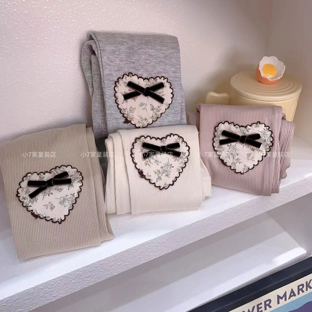 春季新品-女童爱心蝴蝶结打底裤ML-251055