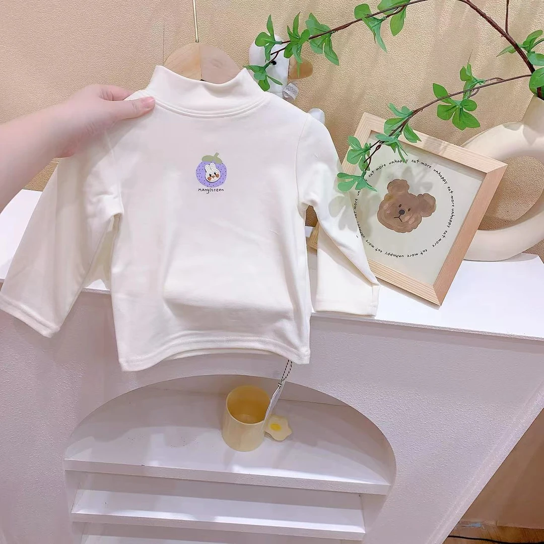 女童杏色卡通加厚打底衫（XM-8010-冬）