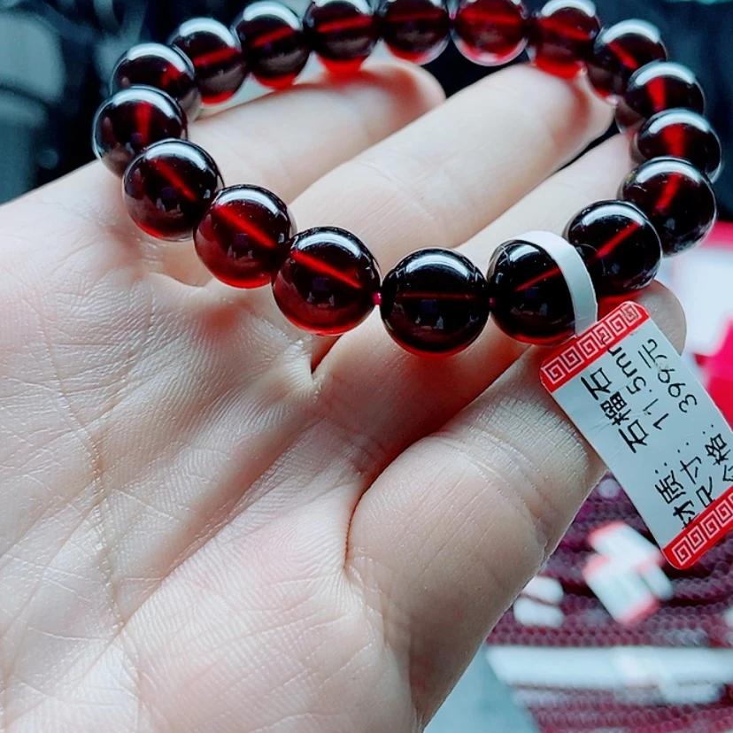 【闪购商品】石榴石(紫牙乌)手链未镶嵌11.5毫米